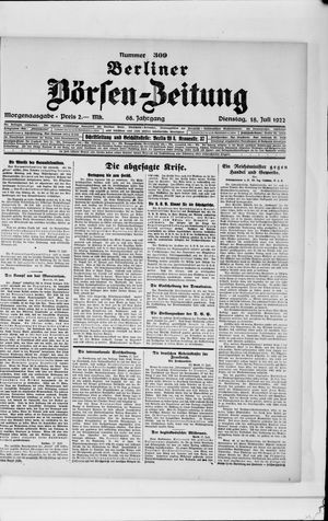 Berliner Börsen-Zeitung vom 18.07.1922
