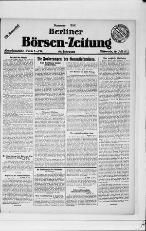 Berliner Börsen-Zeitung vom 19.07.1922