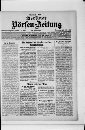 Berliner Börsen-Zeitung vom 23.07.1922