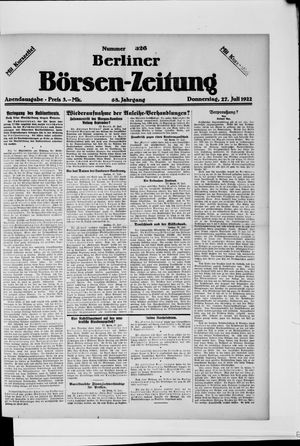 Berliner Börsen-Zeitung vom 27.07.1922