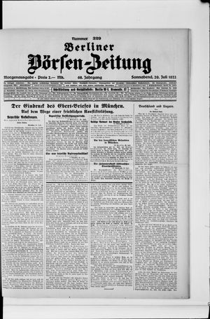 Berliner Börsen-Zeitung vom 29.07.1922
