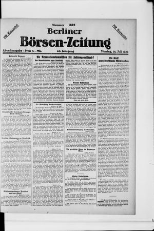 Berliner Börsen-Zeitung vom 31.07.1922