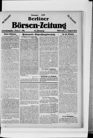 Berliner Börsen-Zeitung vom 02.08.1922