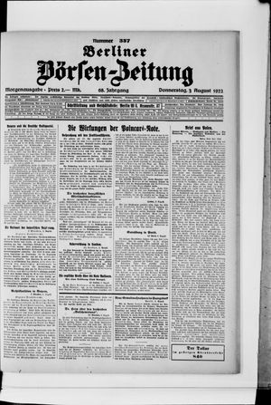 Berliner Börsen-Zeitung vom 03.08.1922