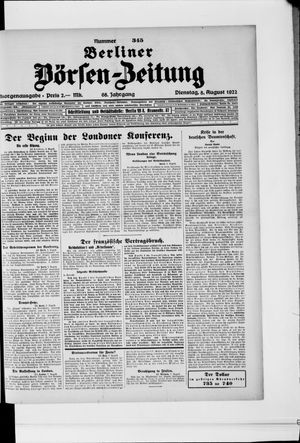 Berliner Börsen-Zeitung vom 08.08.1922