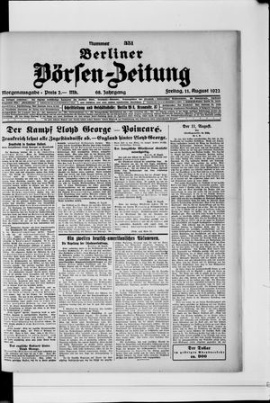Berliner Börsen-Zeitung vom 11.08.1922