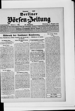 Berliner Börsen-Zeitung vom 15.08.1922