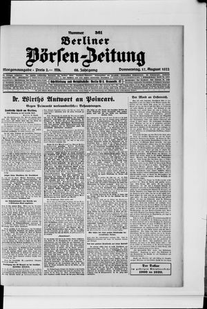 Berliner Börsen-Zeitung vom 17.08.1922