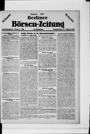 Berliner Börsen-Zeitung vom 17.08.1922