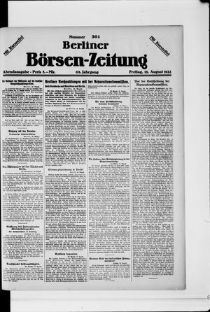 Berliner Börsen-Zeitung vom 18.08.1922