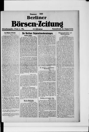 Berliner Börsen-Zeitung vom 19.08.1922