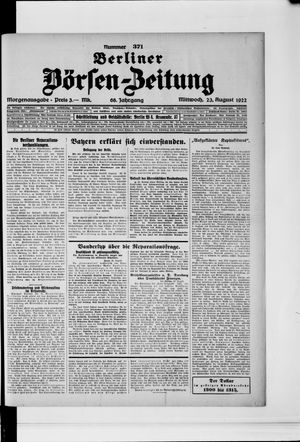 Berliner Börsen-Zeitung vom 23.08.1922