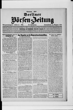 Berliner Börsen-Zeitung vom 26.08.1922