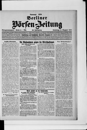 Berliner Börsen-Zeitung vom 27.08.1922