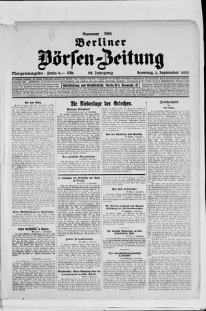 Berliner Börsen-Zeitung vom 03.09.1922