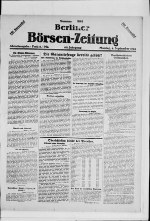 Berliner Börsen-Zeitung on Sep 4, 1922