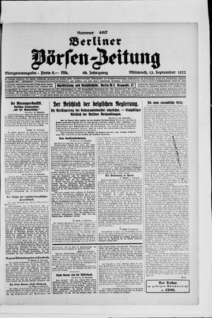 Berliner Börsen-Zeitung vom 13.09.1922