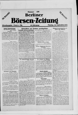 Berliner Börsen-Zeitung vom 18.09.1922