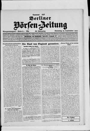 Berliner Börsen-Zeitung vom 19.09.1922
