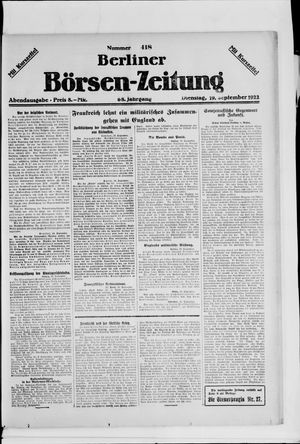 Berliner Börsen-Zeitung vom 19.09.1922
