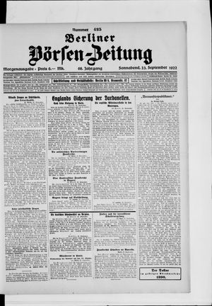 Berliner Börsen-Zeitung vom 23.09.1922