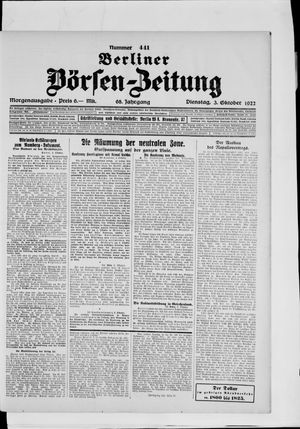 Berliner Börsen-Zeitung vom 03.10.1922
