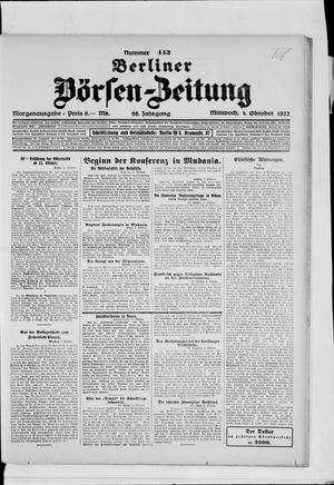 Berliner Börsen-Zeitung vom 04.10.1922