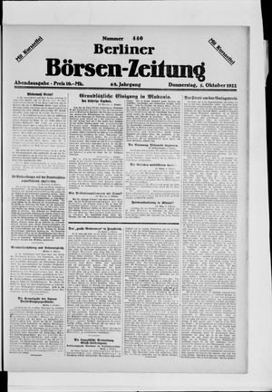 Berliner Börsen-Zeitung vom 05.10.1922