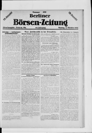 Berliner Börsen-Zeitung vom 09.10.1922