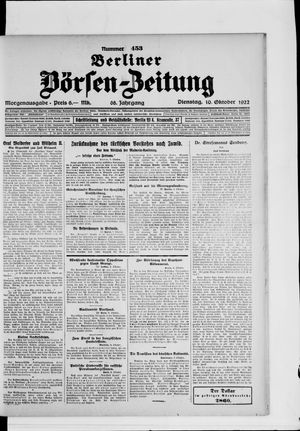 Berliner Börsen-Zeitung vom 10.10.1922