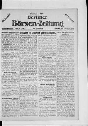 Berliner Börsen-Zeitung vom 13.10.1922