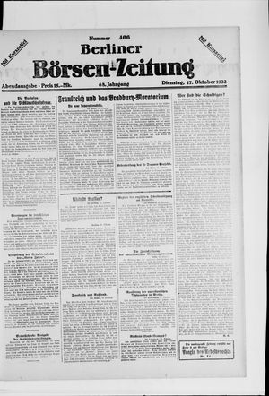 Berliner Börsen-Zeitung vom 17.10.1922