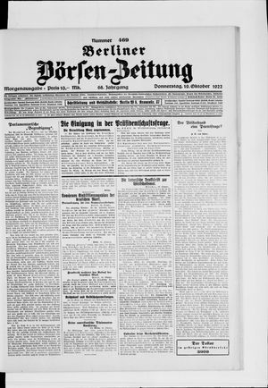 Berliner Börsen-Zeitung vom 19.10.1922