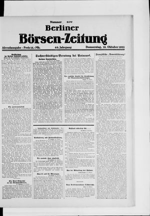 Berliner Börsen-Zeitung vom 19.10.1922
