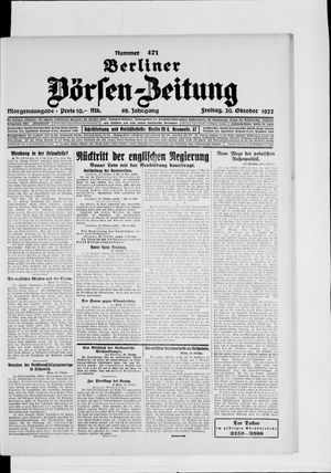 Berliner Börsen-Zeitung vom 20.10.1922