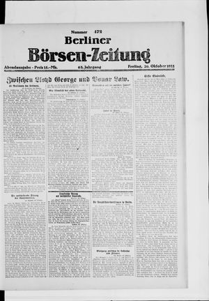Berliner Börsen-Zeitung vom 20.10.1922