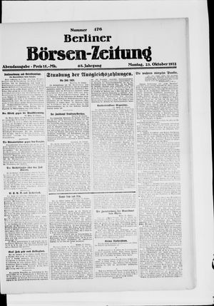 Berliner Börsen-Zeitung vom 23.10.1922