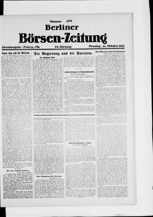 Berliner Börsen-Zeitung vom 24.10.1922