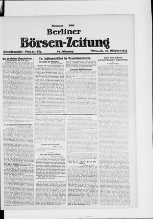 Berliner Börsen-Zeitung vom 25.10.1922