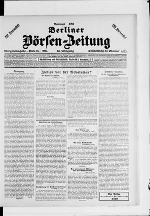 Berliner Börsen-Zeitung vom 26.10.1922