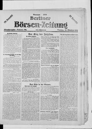 Berliner Börsen-Zeitung vom 30.10.1922