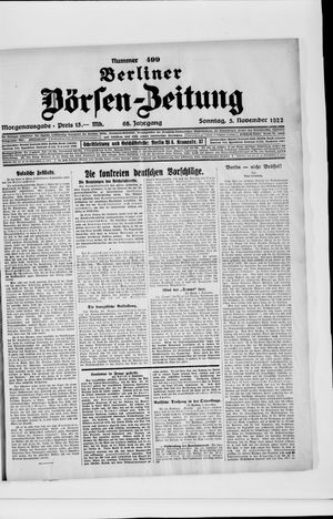 Berliner Börsen-Zeitung vom 05.11.1922