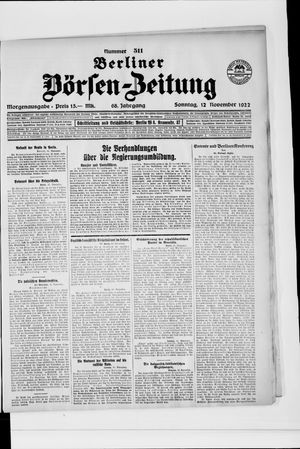 Berliner Börsen-Zeitung vom 12.11.1922