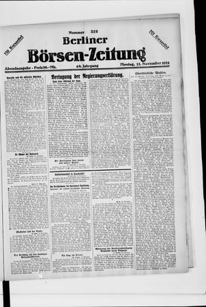 Berliner Börsen-Zeitung vom 13.11.1922