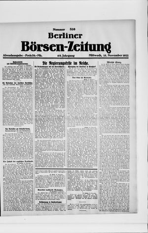 Berliner Börsen-Zeitung vom 15.11.1922