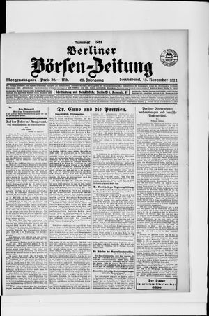 Berliner Börsen-Zeitung vom 18.11.1922