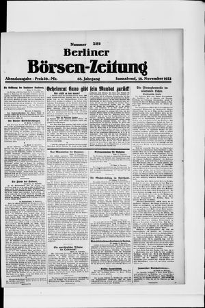 Berliner Börsen-Zeitung on Nov 18, 1922