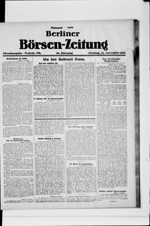 Berliner Börsen-Zeitung vom 21.11.1922