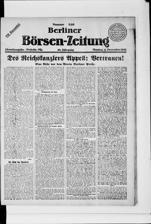 Berliner Börsen-Zeitung vom 04.12.1922