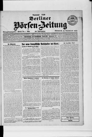 Berliner Börsen-Zeitung vom 06.12.1922